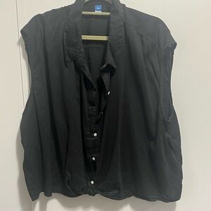 Old Navy Women's Black Casual Button Down Shirt